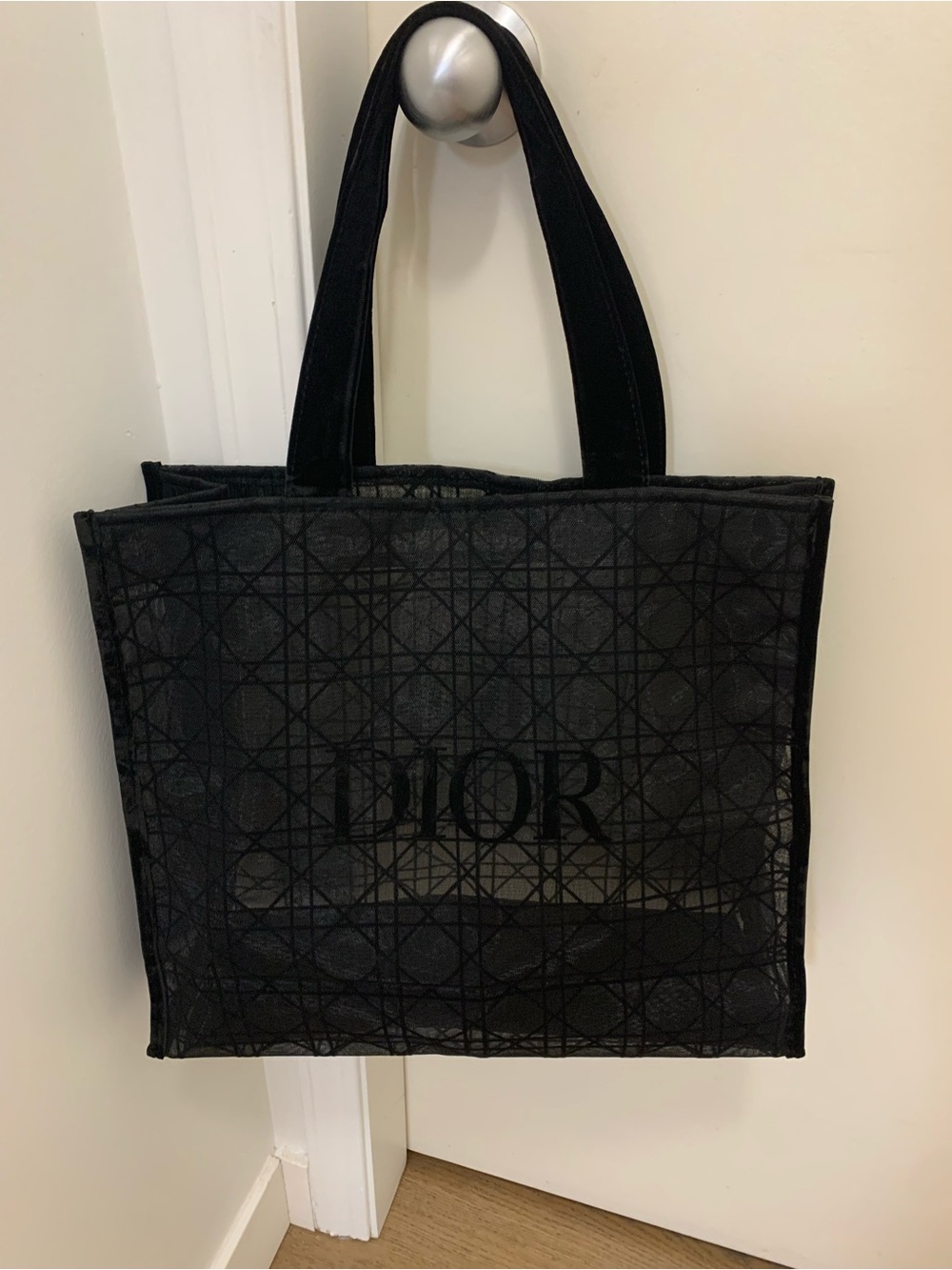 Dior Black Mesh Tote Bag GWP